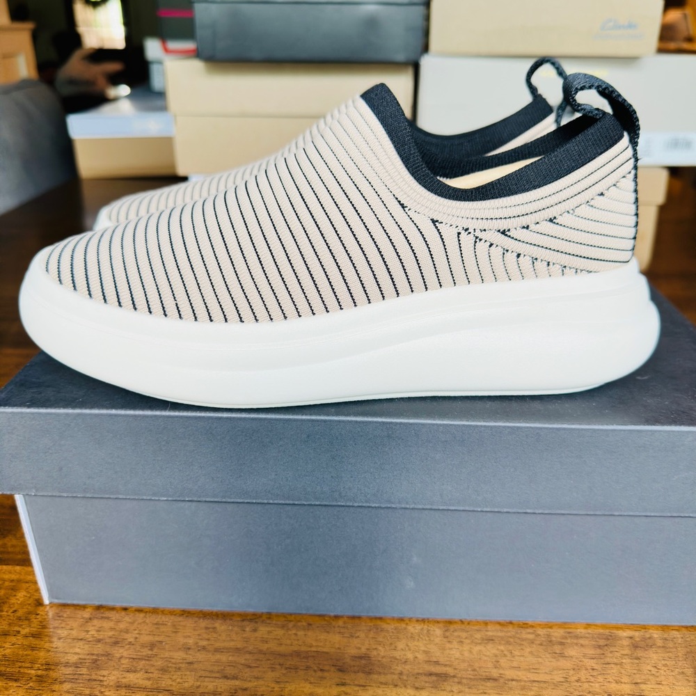 rag & bone Black and Cream Striped Sneakers - Picture 5 of 5